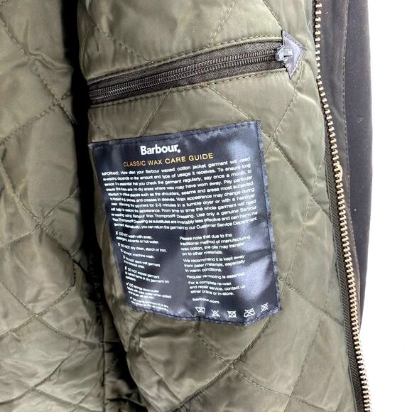 Barbour Men's Olive Prestbury Waxed Jacket Size L - Picture 7 of 11